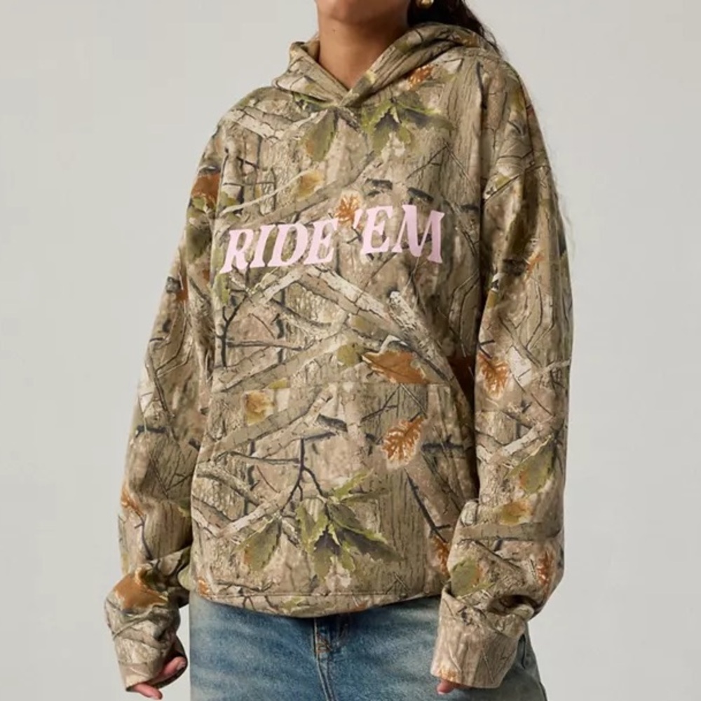 'Ride 'Em' Camo Hooded Sweatshirt